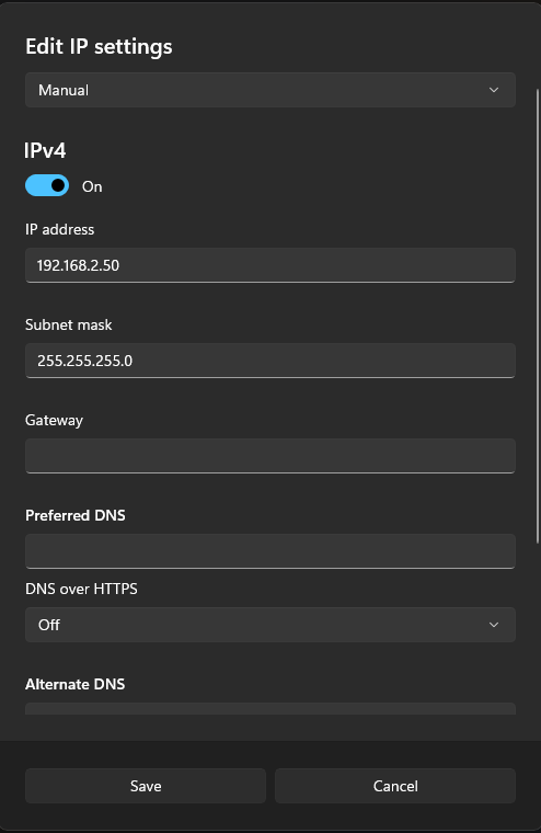 Configuring EtherCAT Network interface
