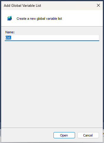 TwinCAT global variable list