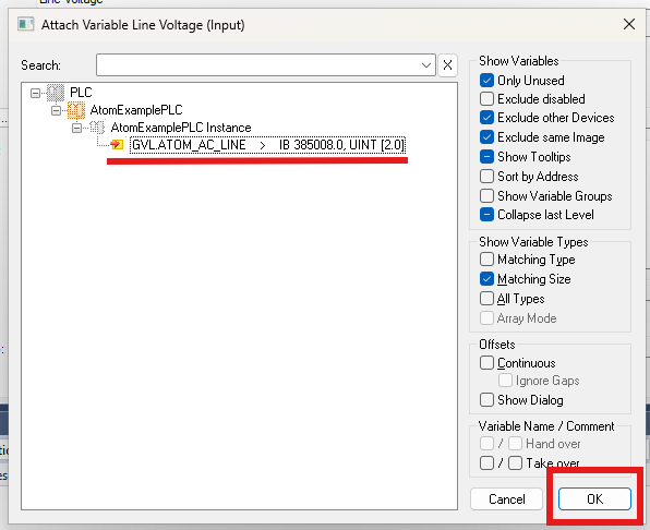 Selecting link variable
