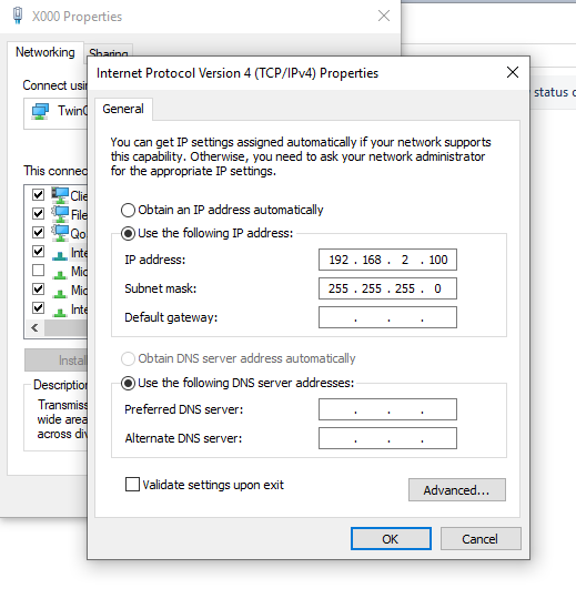 Configuring x000 interface