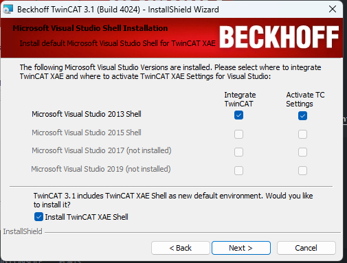 Creating a new TwinCAT project