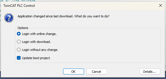 Login to PLC with change