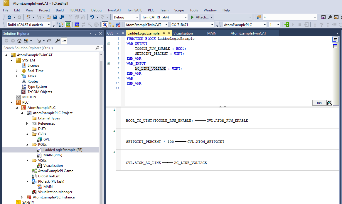 Finished ladder logic program