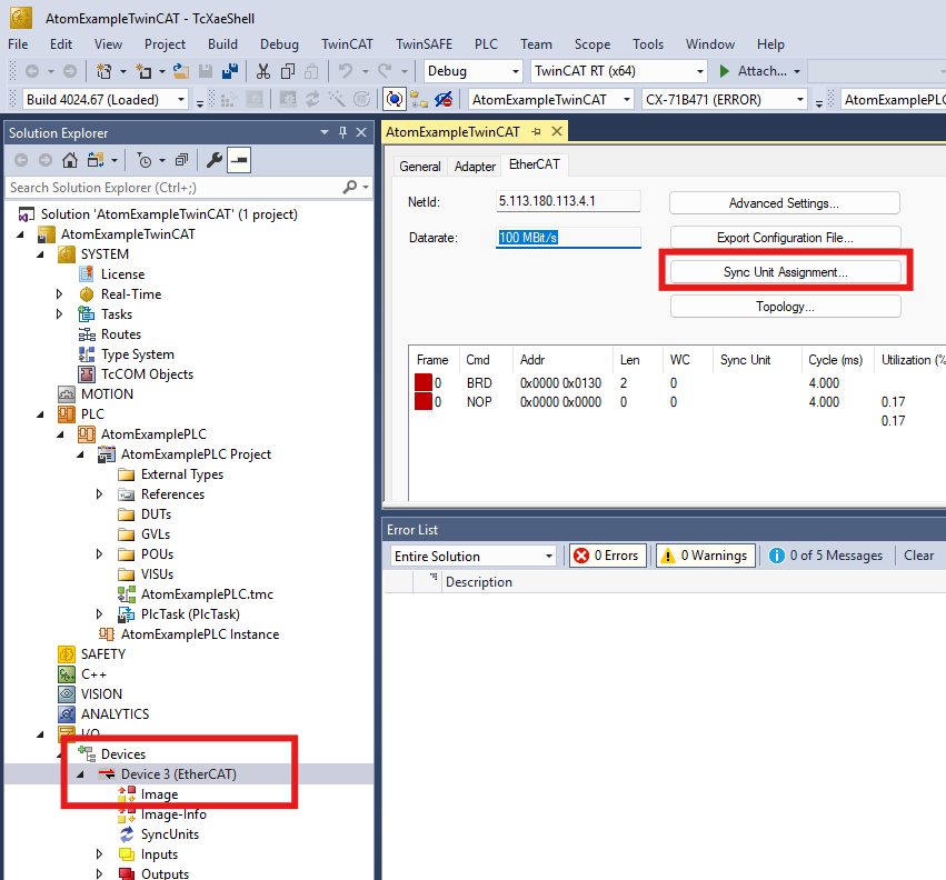 Sync unit assignment