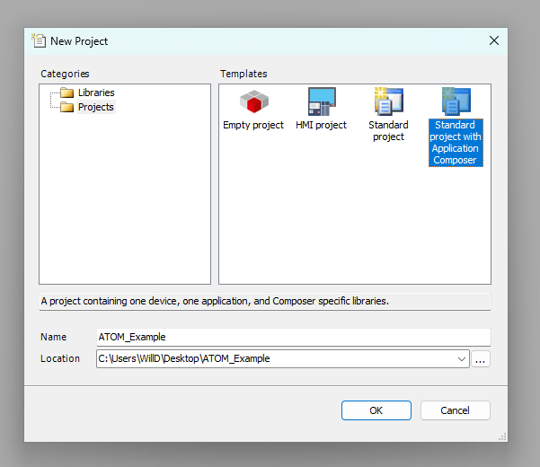 Create project step 1