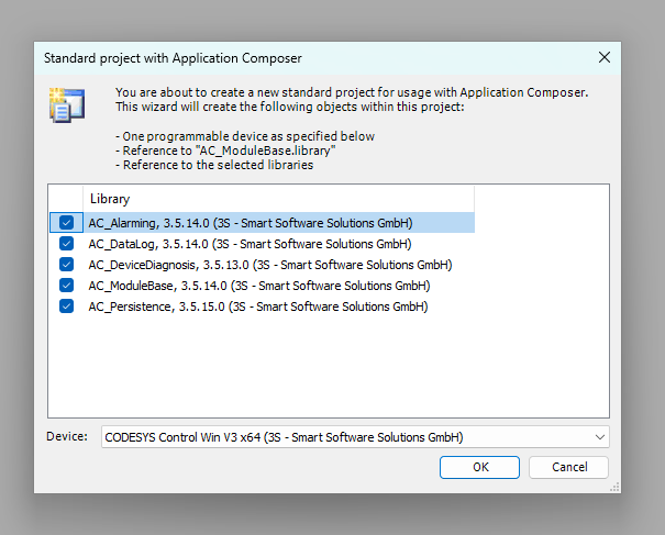Create project step 2