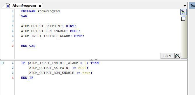 Structured text example step 3