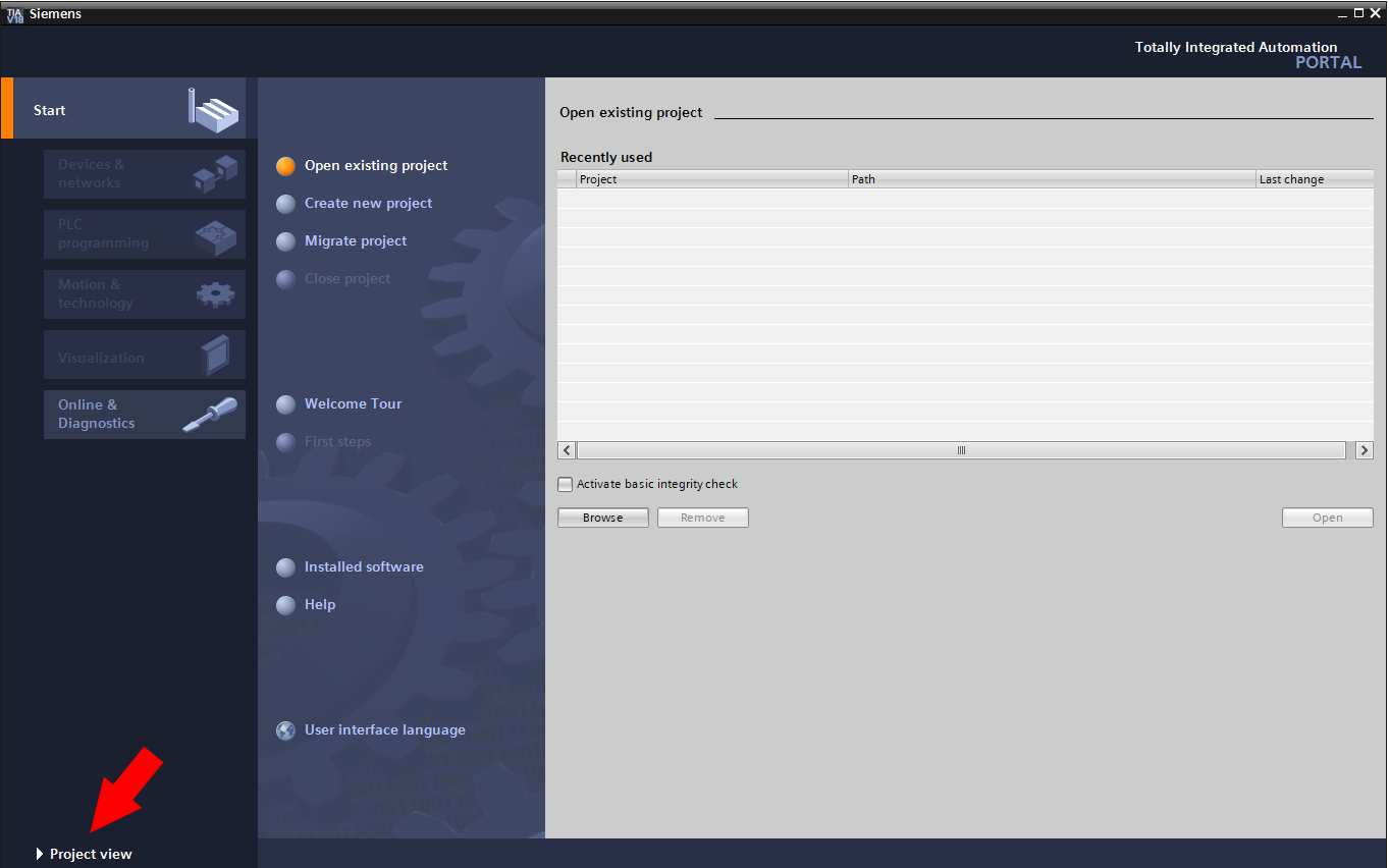 Create project step 1