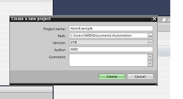 Create project step 3