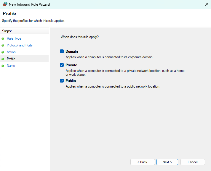 Select applicable network types
