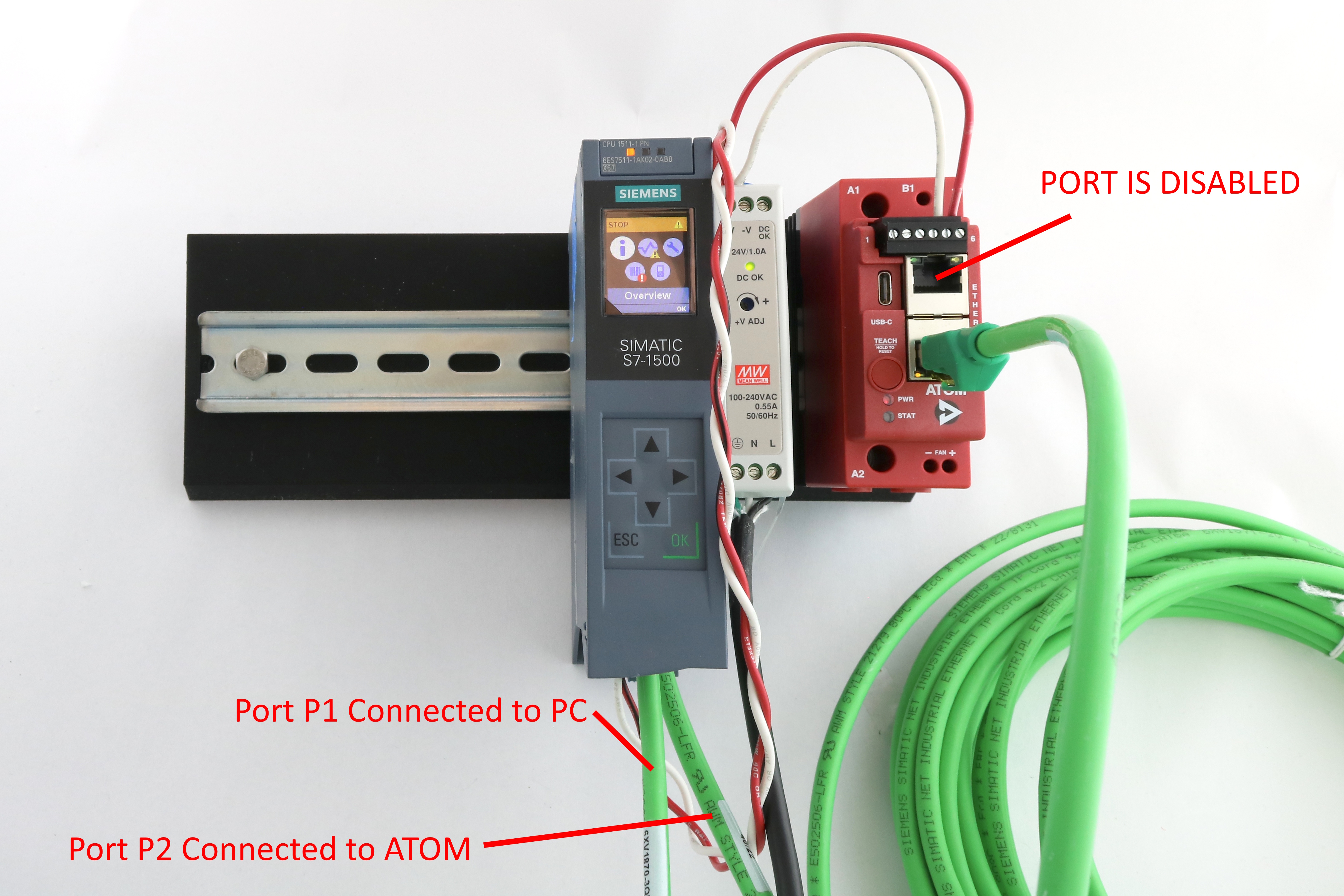 Atom and PLC hardware setup