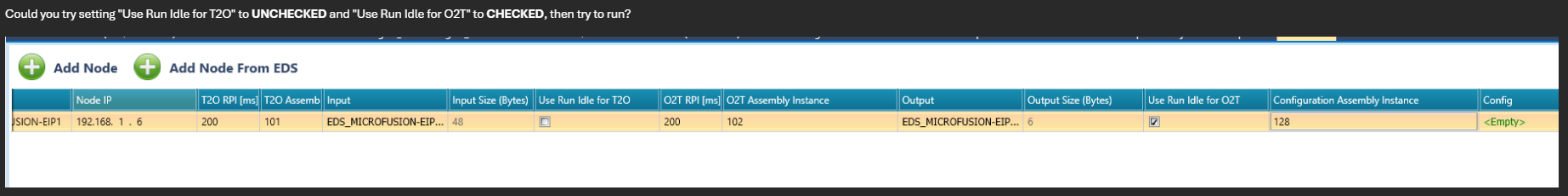 Unilogic Run Idle configuration